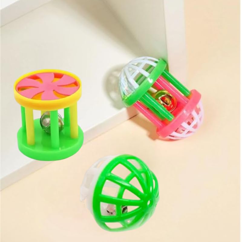 Psk Pet Mart Bell Ball Toys For Cats, Interactive Kitten Toys, Pack Of 3