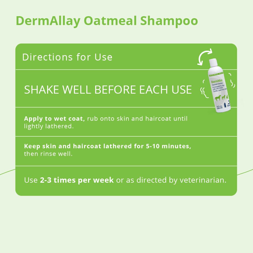 DermAllay Oatmeal Shampoo, 12 oz - Gentle Formula for Dry Skin, Model 12OSW