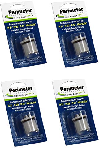 Perimeter Technologies Four Pack Invisible Fence Dog Fence Batteries, Model IFA-001-4, Compatible with R21/R51 Receiver Collars