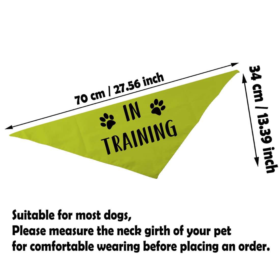 Pwhaoo 1 Piece In Training Dog Bandana Anxious Dog Reactive Dog Bandana Yellow Dog Bandana (In Training D)