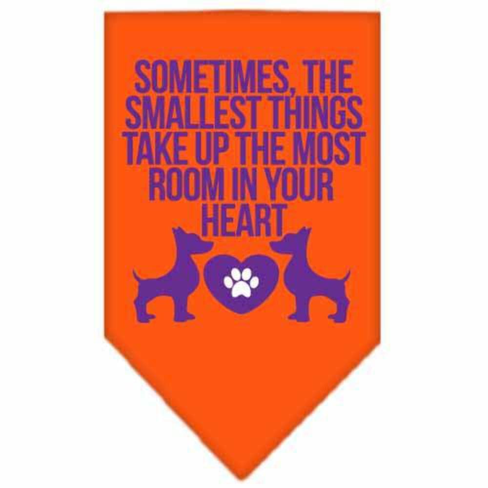Pet and Dog Bandana Screen Printed, "Sometimes, The Smallest Things Take Up The Most Room In Your Heart" Grey Small