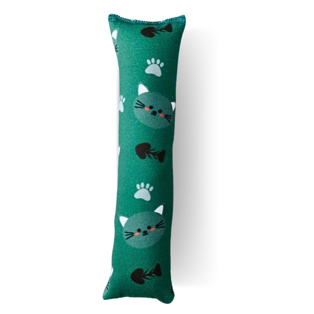 Hriku Catnip Kicker Toy For Cats, Canvas Fabric  Green (Pack Of 1)
