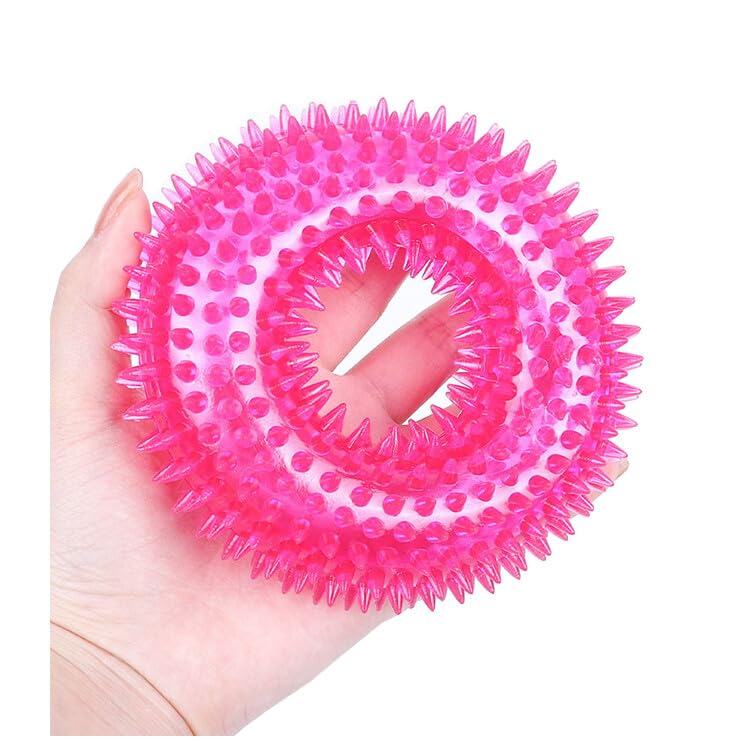The Dds Store Tpr Squeaky Spiky Ring Dog Toy, 12 Cm,