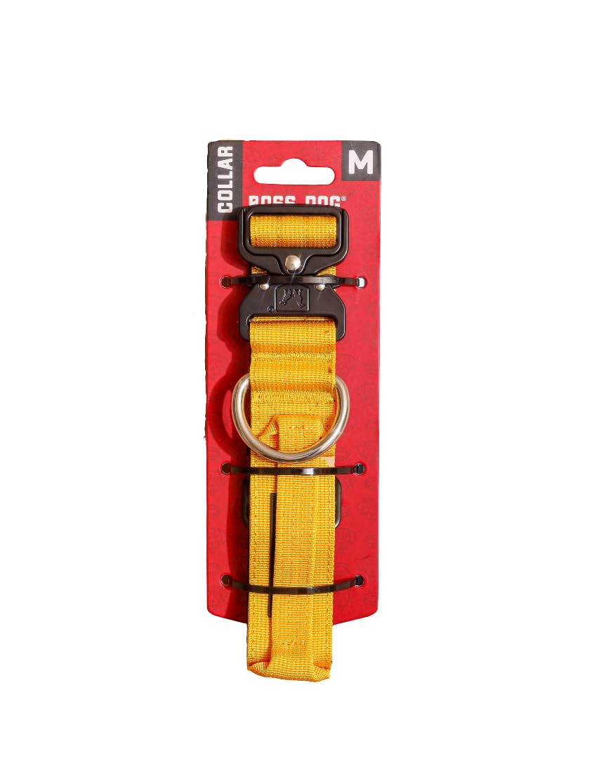 Boss Dog Tactical Collar, Yellow, Medium