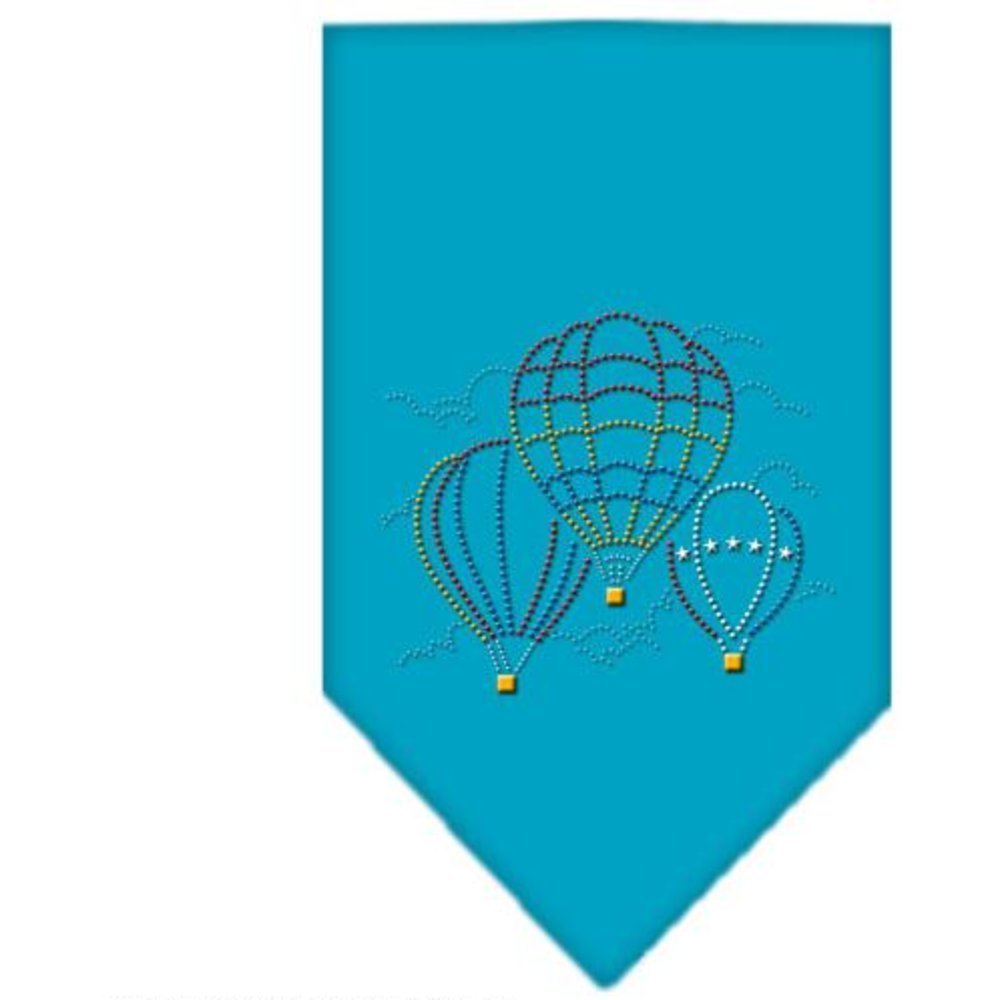 Mirage Pet Products Hot Air Balloons Rhinestone Bandana, Small, Turquoise