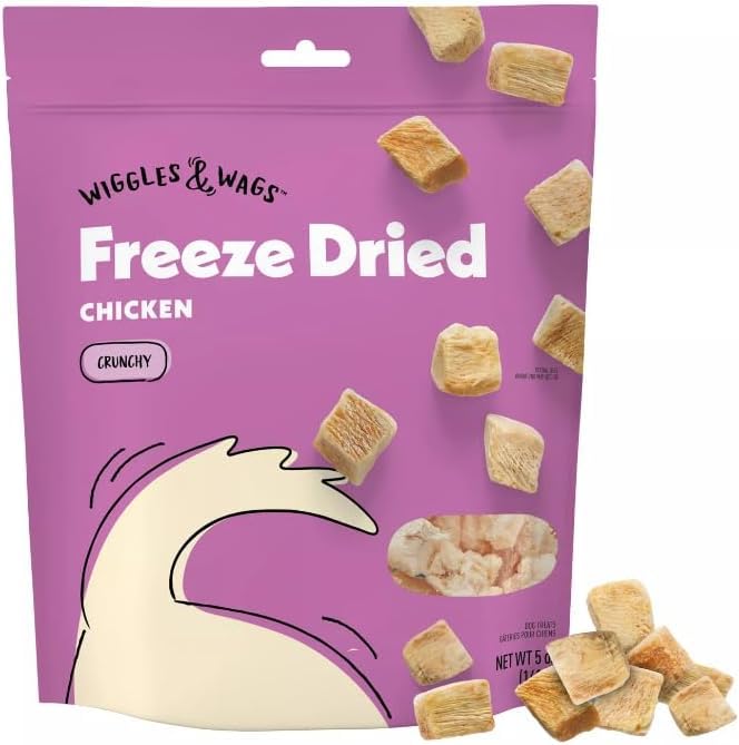 Wiggles & Wags Freeze Dried Chicken Dog Treats 1-5 oz Bag