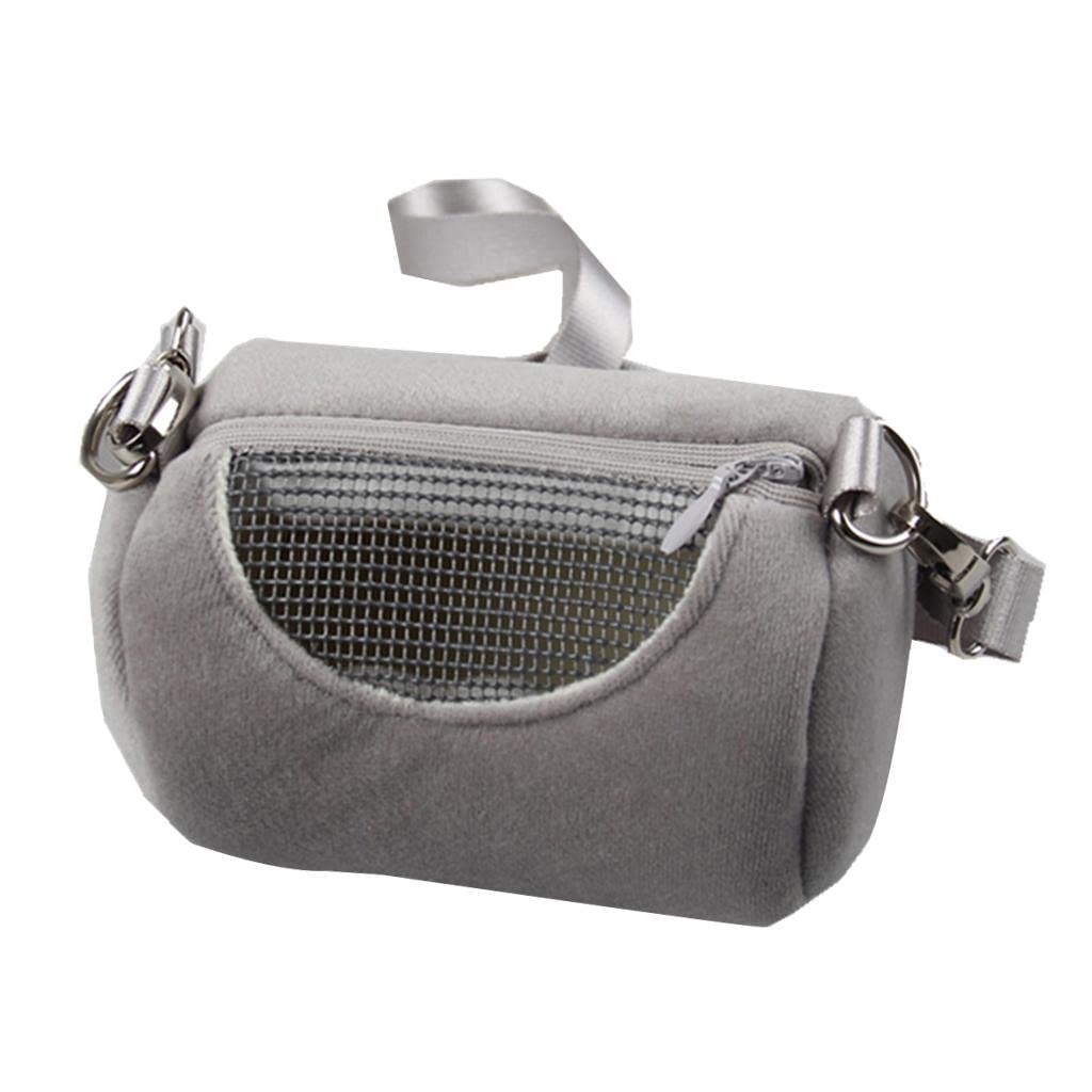 ECOMISTIQ Breathable Pet Small Animal Carrier Hamster Travel Bag Handbag Type 2  Gray| Carriers & Crates| Supplies |Pet