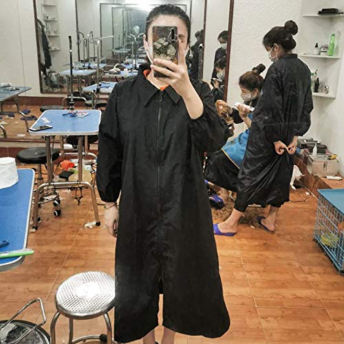 Dhxyzzb Salon Smock Jacket Dog Pet Grooming Smock Hairdresser Smock Barber Apron For Men Women (L, Long Sleeve)