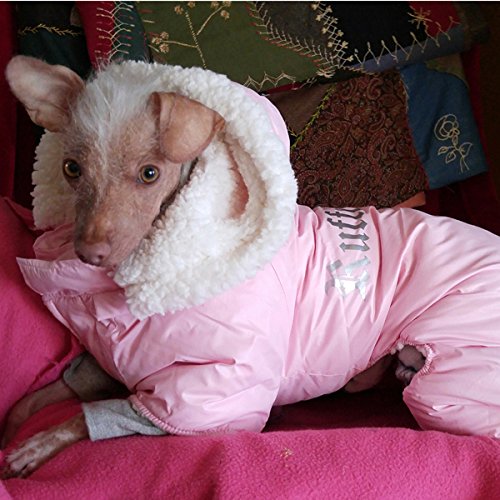 Dog Coat - 'Ruffin' It' Snowsuit - Pink - Small (S)