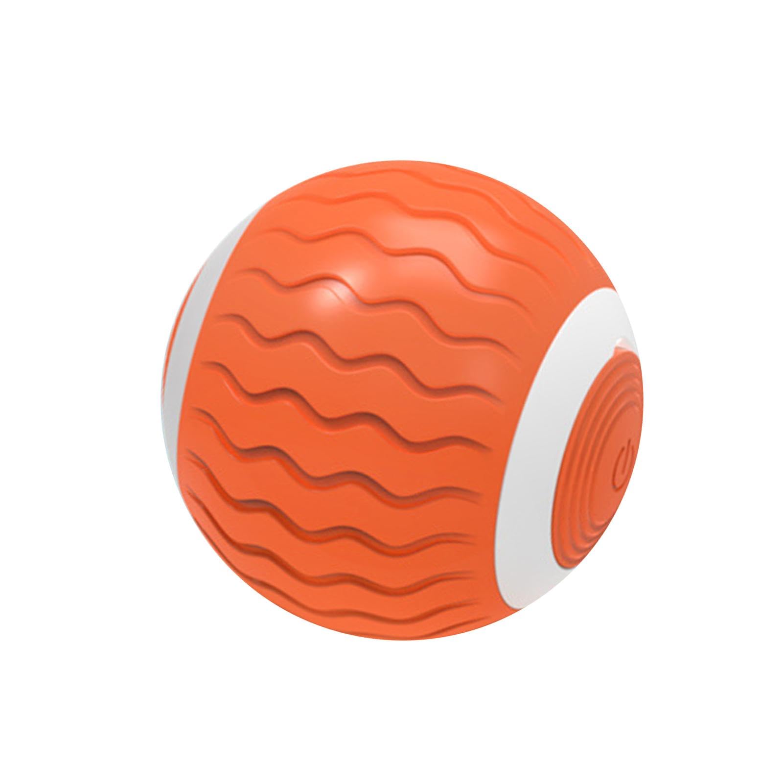 Ujeavette Interactive Cat Toy Ball 2 Modes Scratching Rechargeable Smart Cat Toys Orange