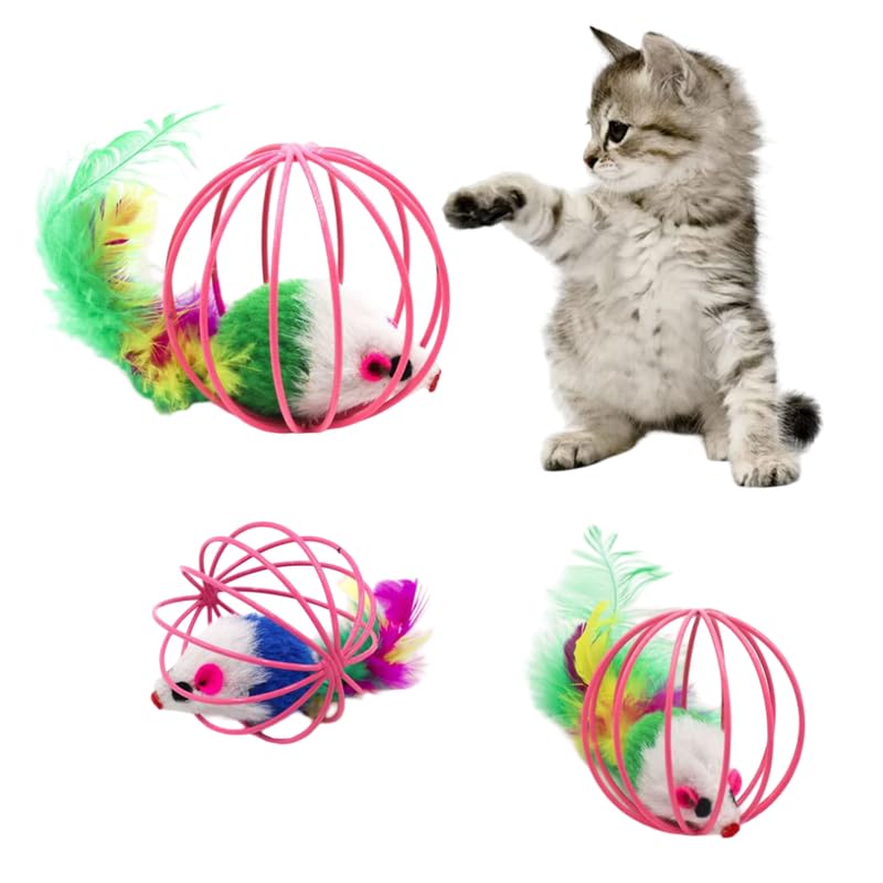 Kittupet 2 Pcs Mouse Ball Toys  Cute And Fun Interactive Caged Rats Rolling Balls For Cats And Kittens