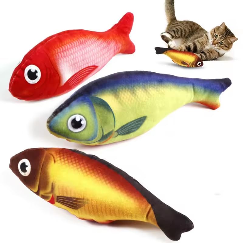 Dog Trust 1 Pcs, Simulation Fish Teaser Stick, Chew Toy For Pet Cats, SelfAmusement Kitty Supplies
