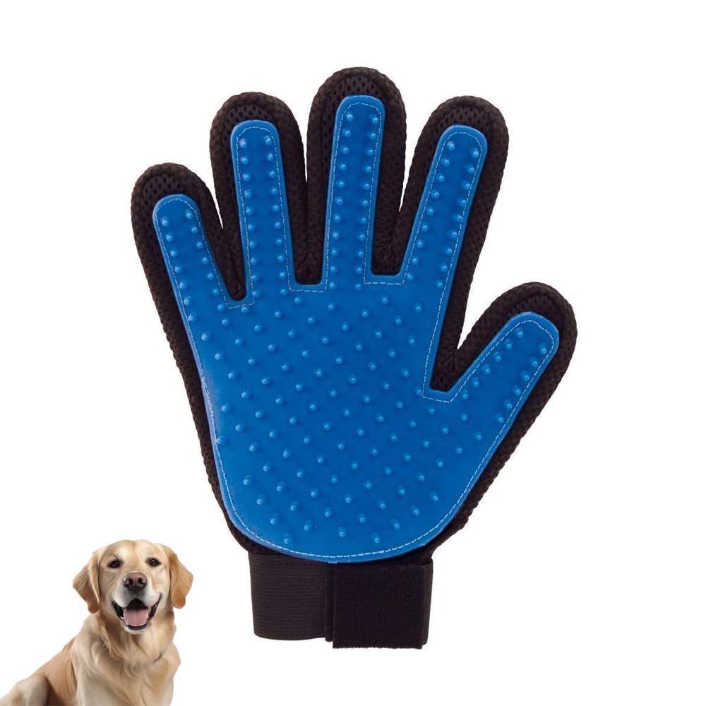 Dog Puppy Rubber Bath Glove Hand Brush For Pet Grooming Massage, Soft Bristles For Gentle Cleaning For Puppies, Small & Large Do