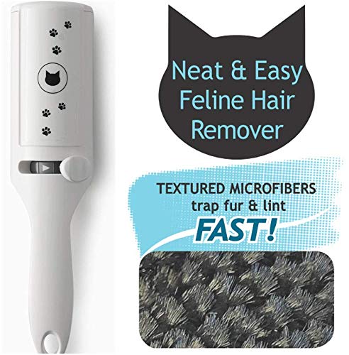 Necoichi Purrfection Neat & Easy Cat Hair Pet Hair Remover, Textured Microfibers Trap Fur & Lint Fast, Made In Japan