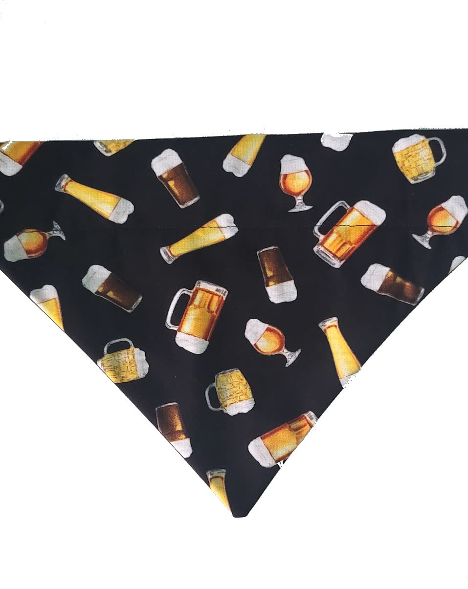 Beer Over The Collar Dog Bandana That Slips Onto Their Existing Collar Size (Medium)