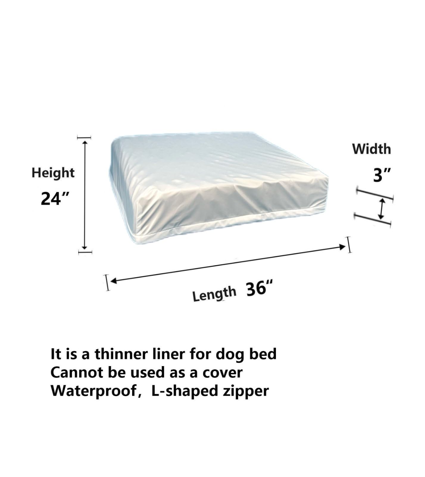 Eechicspace Waterproof Liner Replacement Washable For Dog Bed 36 X 24 Inch
