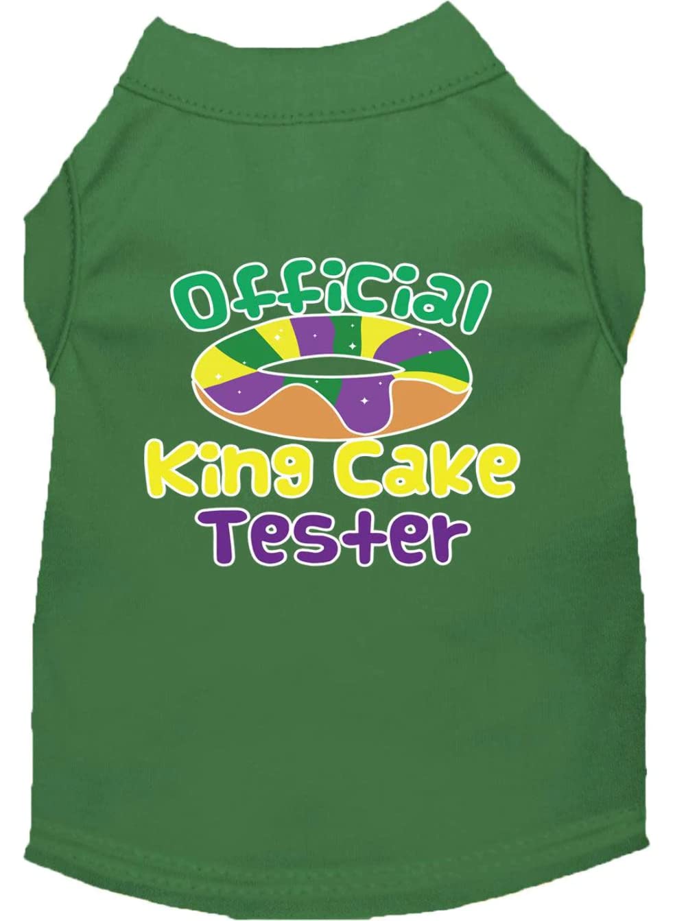 Mirage Pet Product King Cake Taster Screen Print Mardi Gras Dog Shirt Orange Med