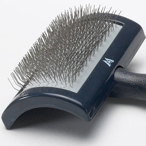 Millers Forge Stainless Steel Pins Universal Curved Pet Slicker Brush With Plastic Handle, Large