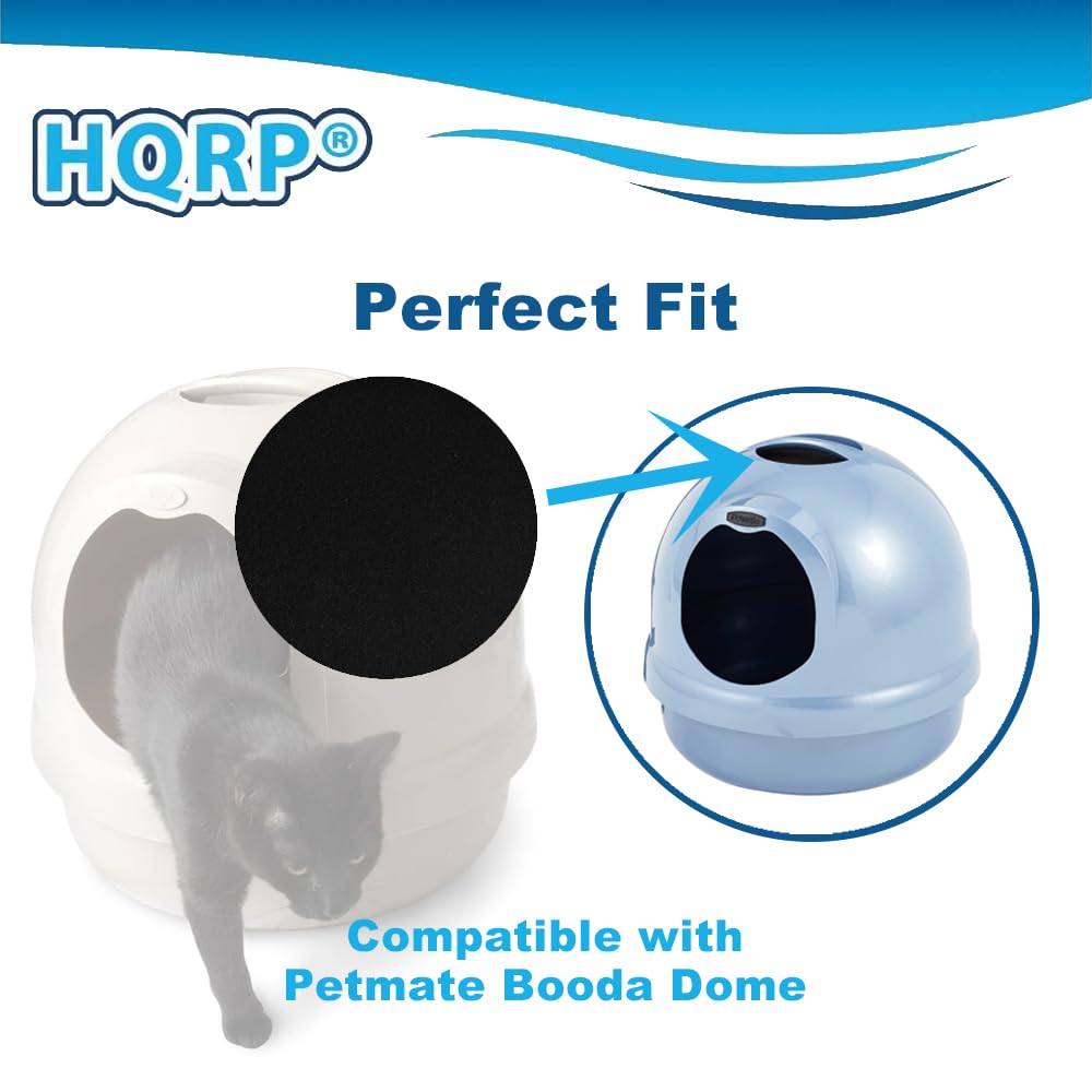 Hqrp 4-Pack Cat Litter Box Replacement Carbon Filters Compatible With Petmate Booda Dome Covered Litter Box, Activated Carbon Ch
