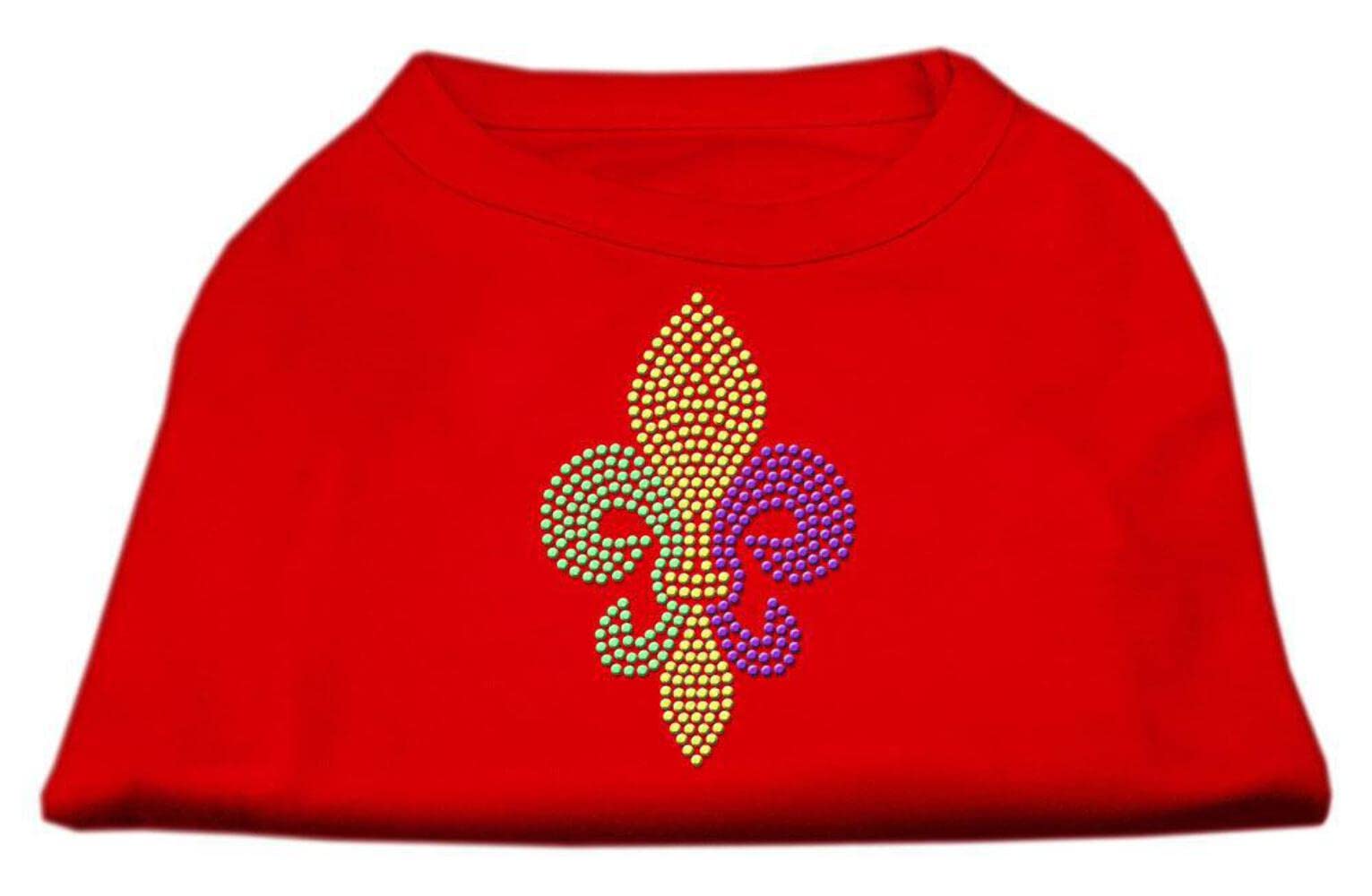 Mirage Pet Products Mardi Gras Fleur De Lis Rhinestone Dog Shirt, Medium, Grey