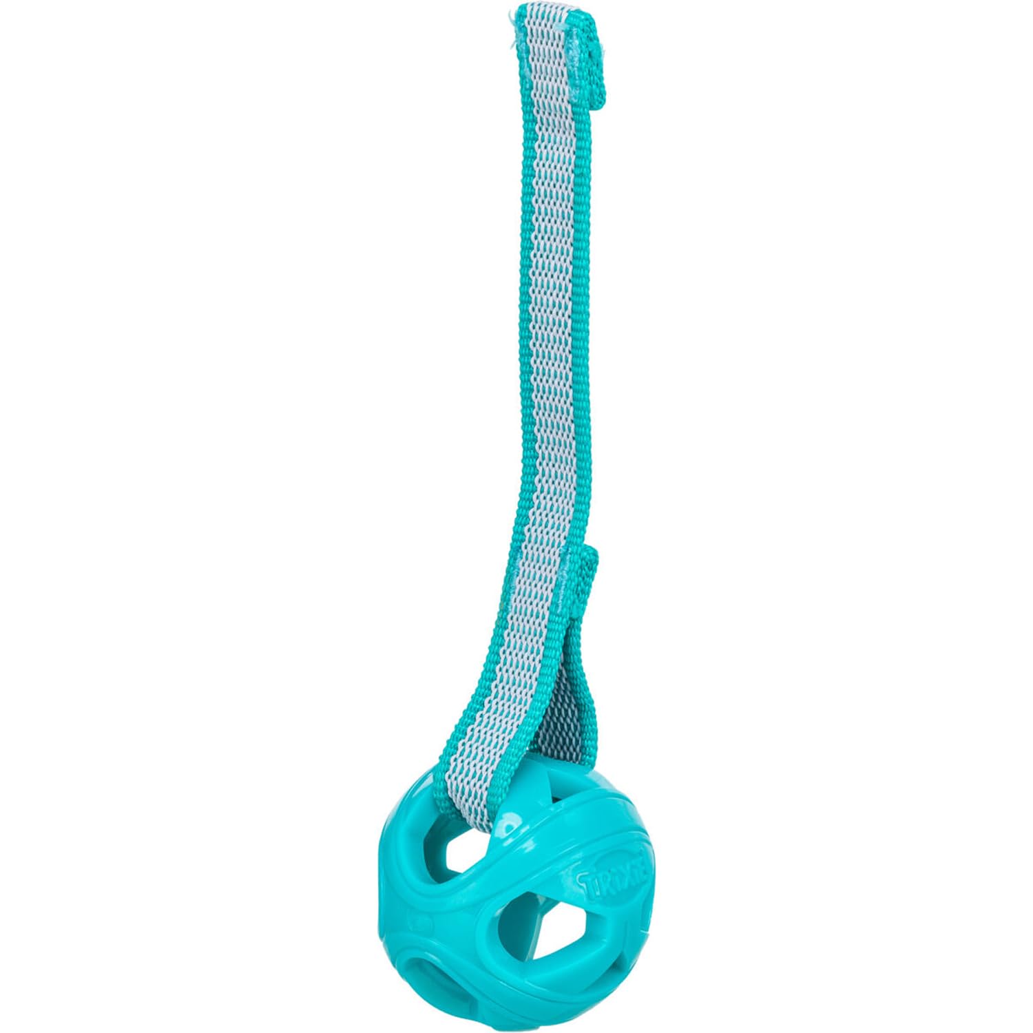 Trixie Honeycomb Ball With Rope Dog Toy | Tpr, Polyester & Rubber | Fun Tug, Fetch, And Solo Play | Breathable Design With Safe 