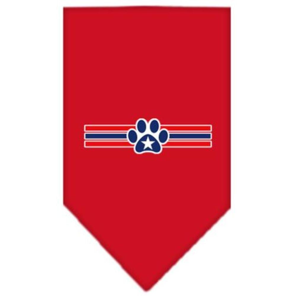 Mirage Pet Products Patriotic Star Paw Screen Print Bandana, Large, Red