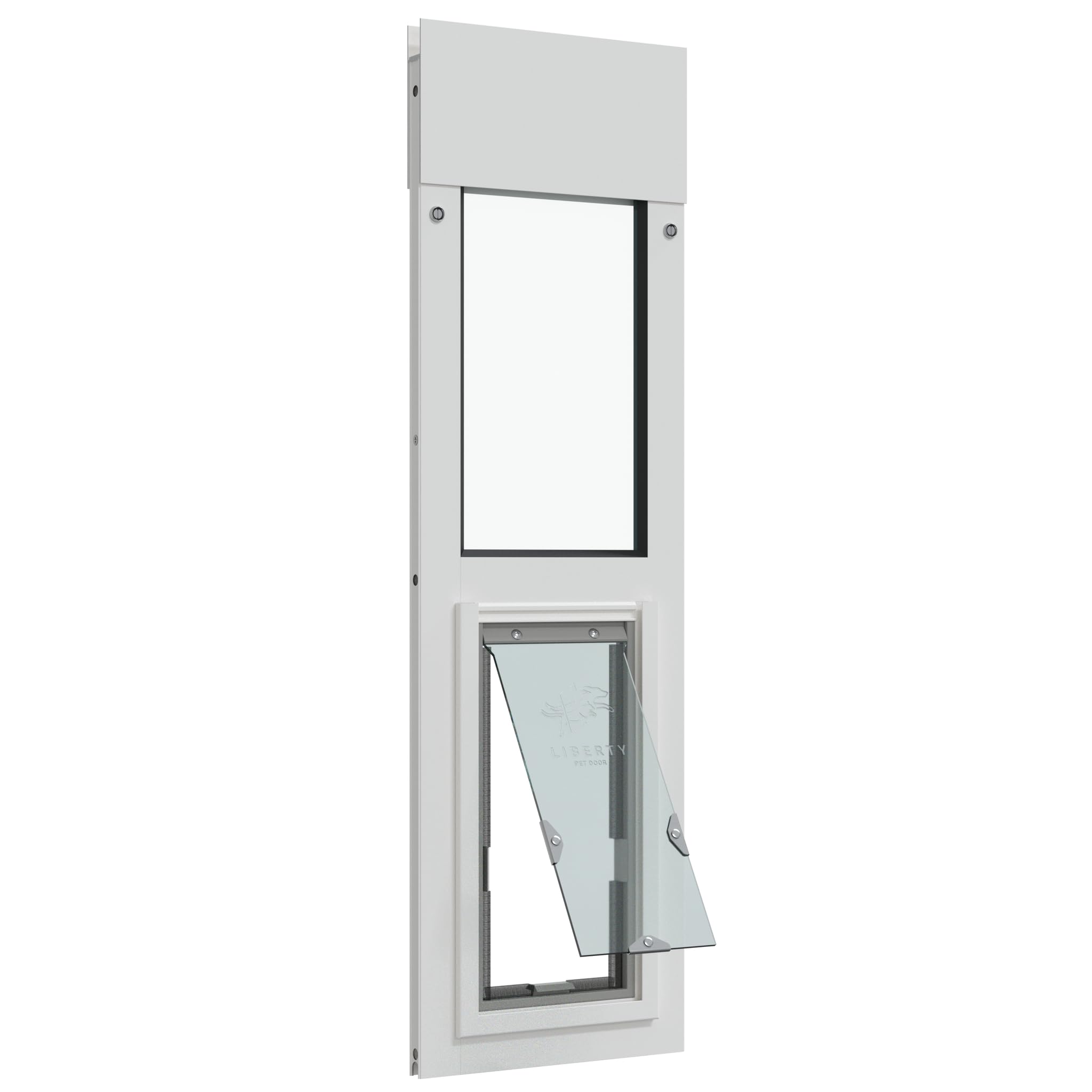 Liberty Pet Door Panel For Horizontal Sliding Windows | Aluminum Frame With Closing Cover For Home & Rentals | White, Small Flap