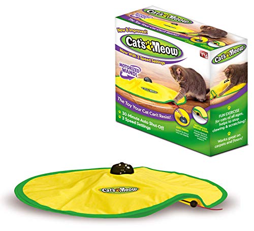 Cats Meow- Motorized Wand Cat Toy, Automatic 30 Minute Shut Off, 3 Speed Settings, The Toy Your Cat Cant Resist