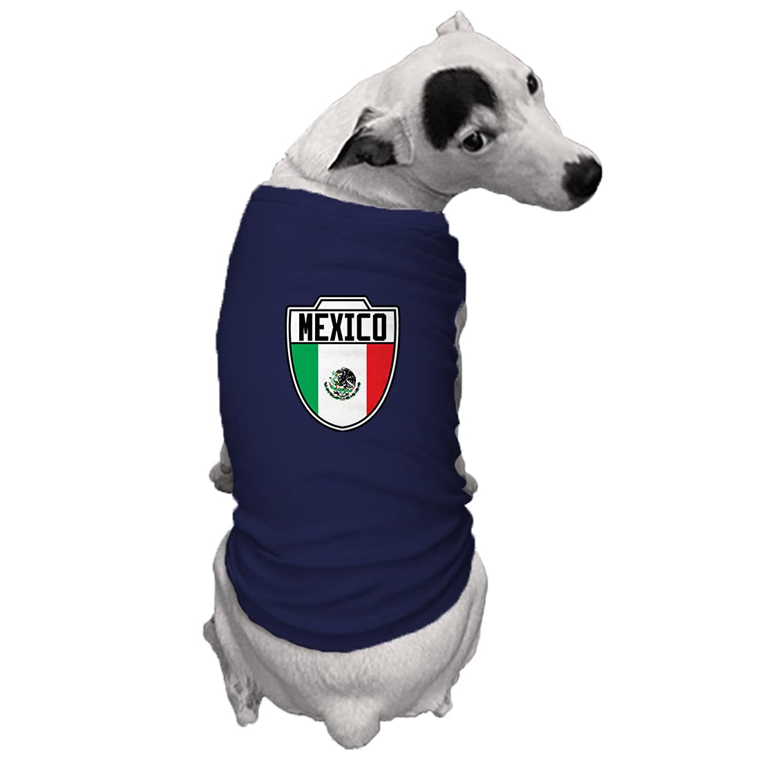 Mexico - Country Soccer Crest Dog Shirt (Navy, Large)