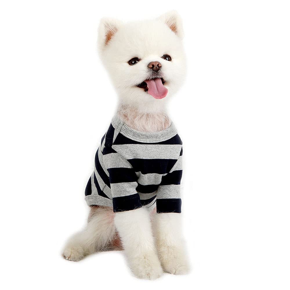 Lucky Petter Dog Cotton Shirts For Small And Large Dogs Rugby Striped T-Shirts Soft Breathable Dog Shirt Pet Clothes (Medium, Gr
