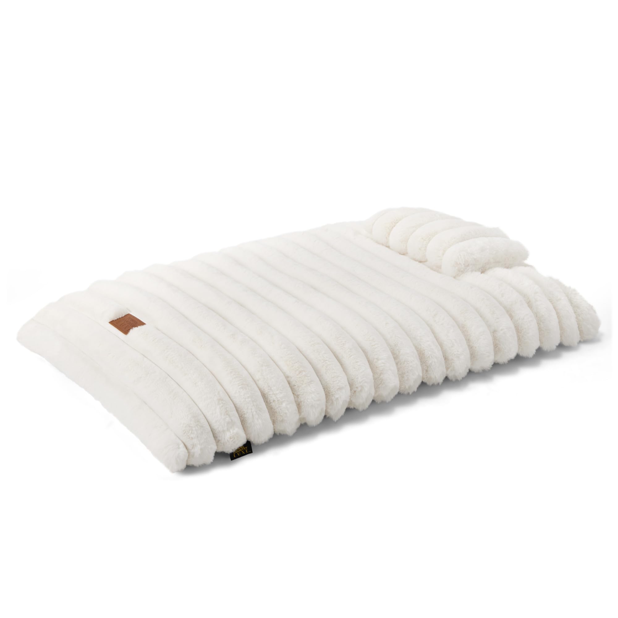 Town & Country Luxe CuddleTown Ribbed Bubble Stripe Pillow Crate Mat Pet Bed, Machine Washable Cover, Soft & Calming, Non-Slip B