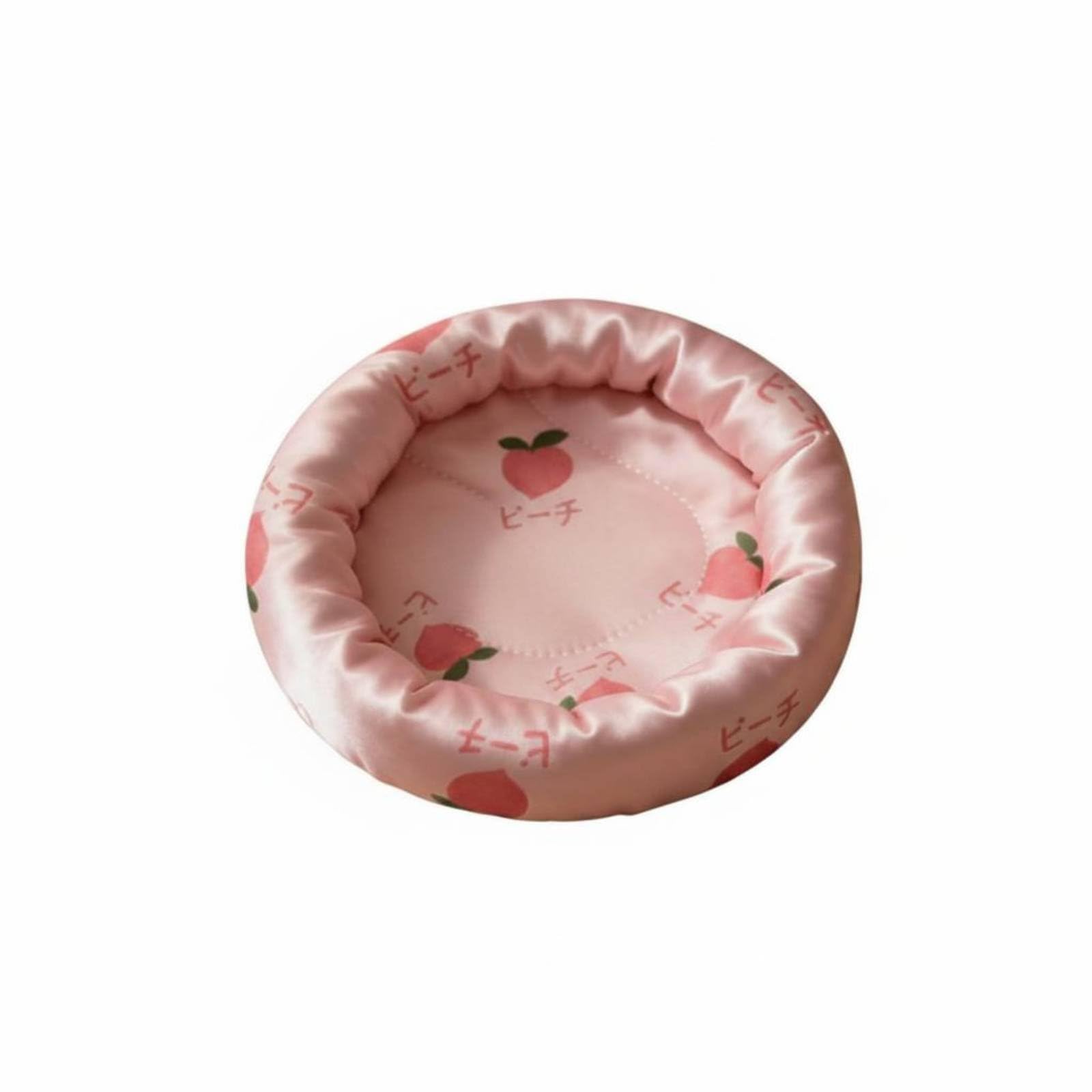 LOOM TREE Cute Fruit Patterns Hamster Cooling Bed Soft and Comfortable Round Guinea Pig Nest for Summer, Pink, L | Pet Supplies 