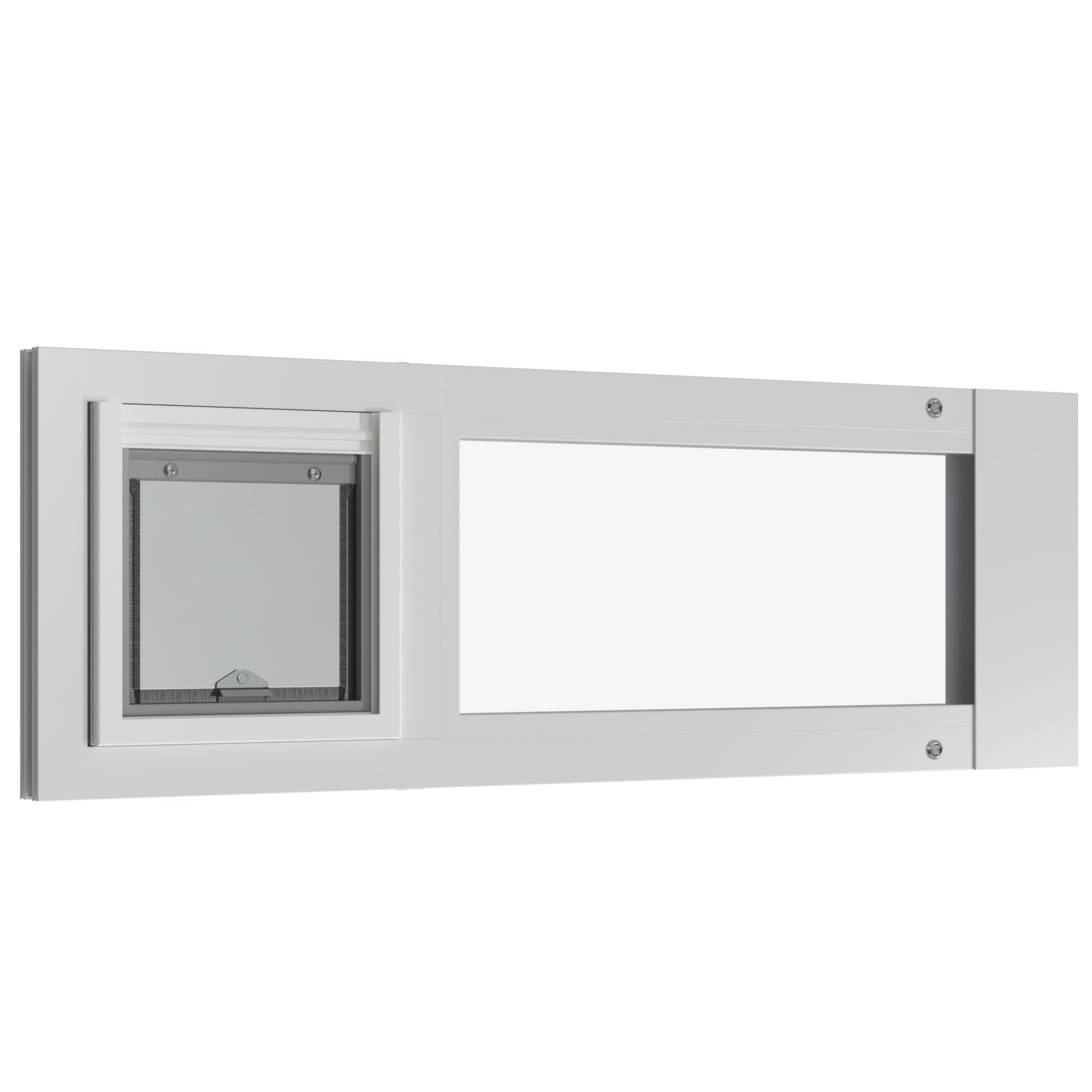 Liberty Cat Door for Sash & Vinyl Windows | Economical Sturdy Window Insert | White Frame | 29 - 30.5 Width Range