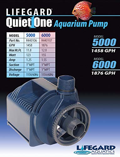 Quiet One Lifegard Aquarium Pump, 1876-Gallon Per Hour