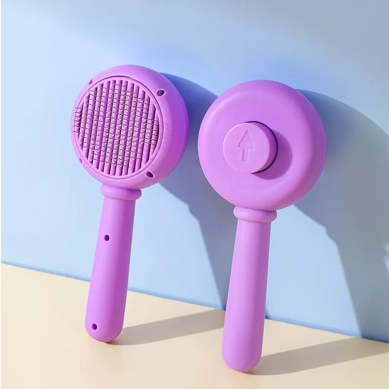 Kittupet Cat Brush For Shedding, Pet Grooming Self Cleaning Slicker Brush For Cats & Dogs, Cat Deshedding Brush Easily Removes