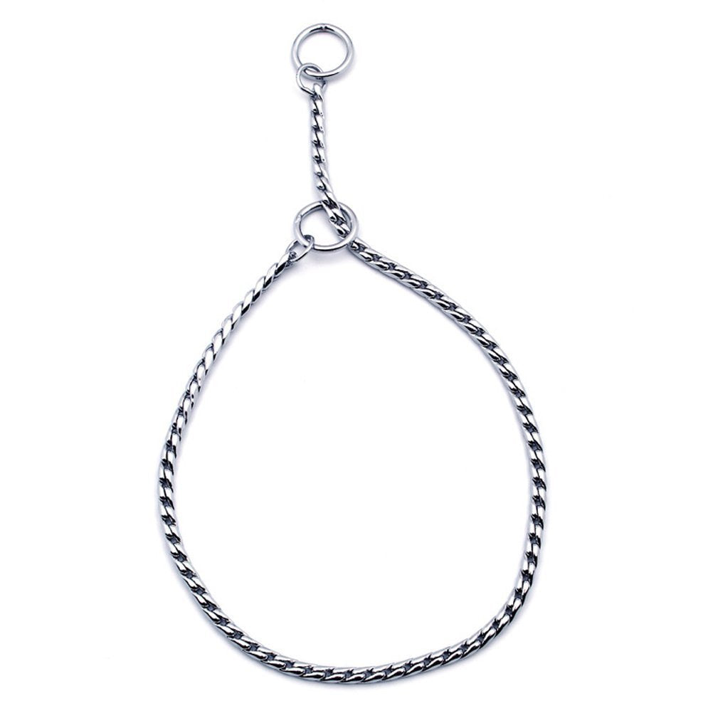 Sgoda Silver Dog Chain Collar Choke Pet Training Snake Collar With Heavy Links, 24 In, 5 Mm