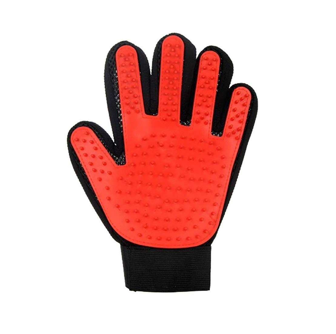 Futaba Pet Hair Remover/Bath Brush/Massage Grooming GloveRedLeft Hand