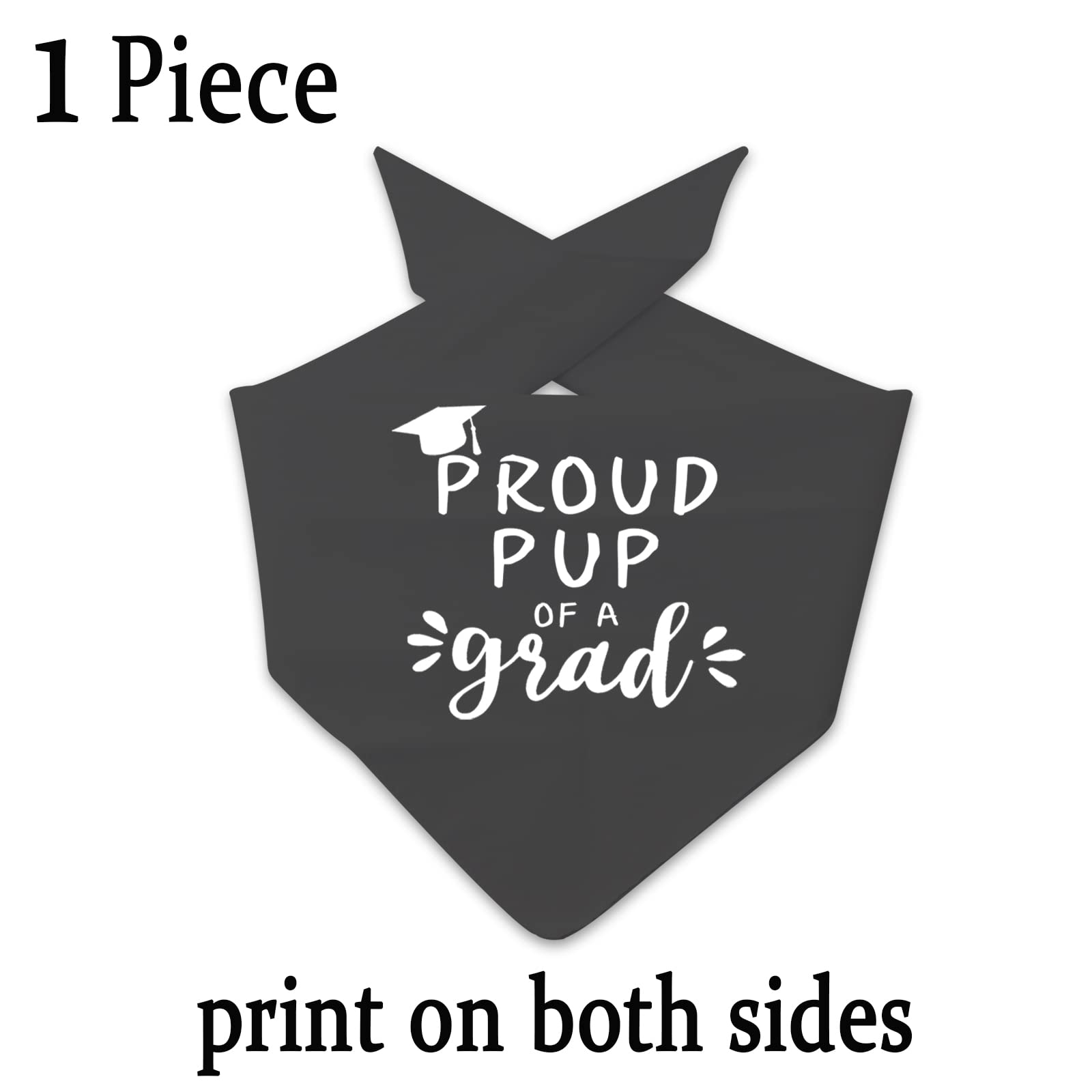 Jxgzso 1 Piece Graduation Dog Pet Bandana Proud Pup Of A Grad Dog Bandana Graduation Announcement Gift (Proud Pup Black)