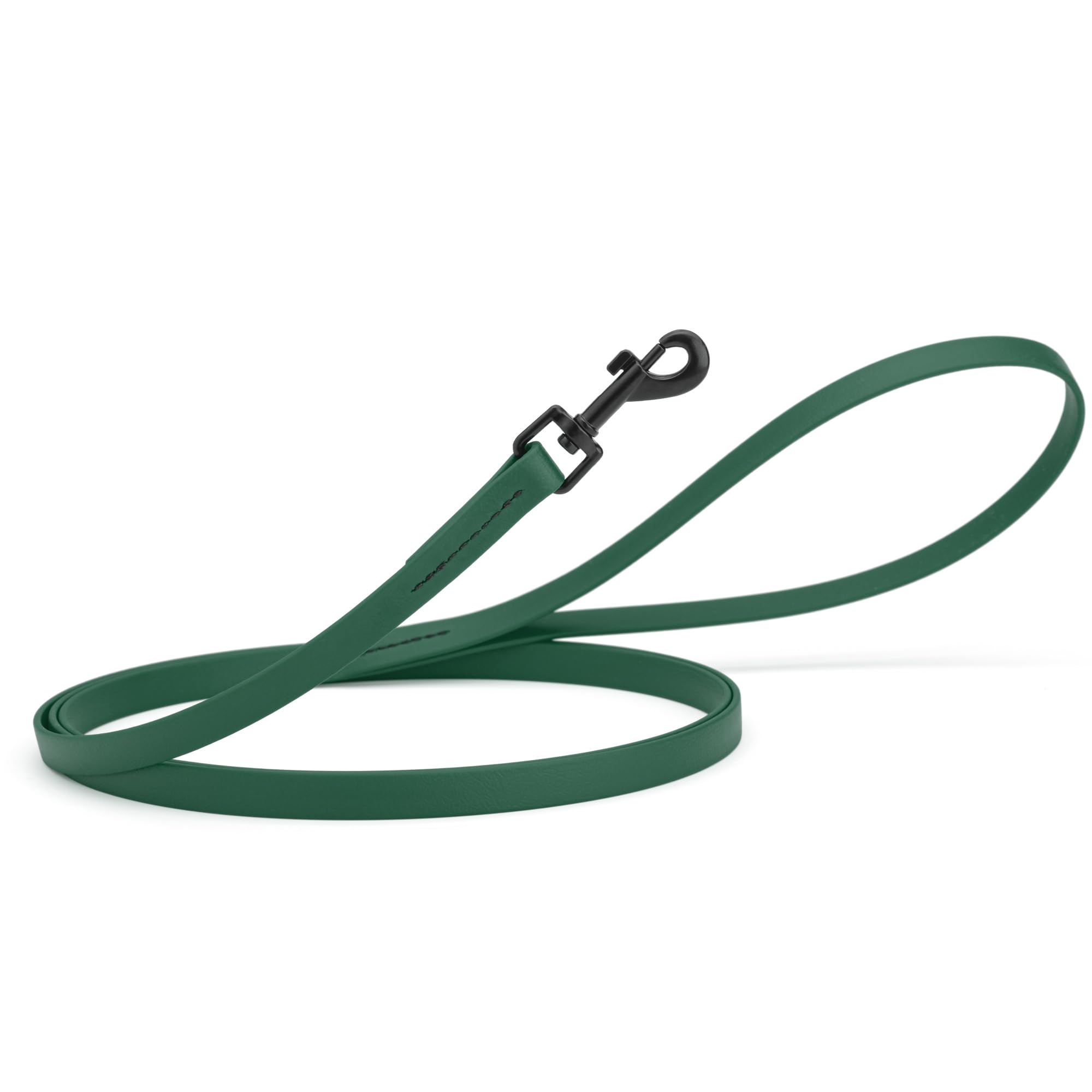 Dogline Biothane Waterproof Dog Leash Strong Coated Nylon Webbing With Black Hardware Odor-Proof Easy To Clean High Performance For Small Or Large Dogs Made In Usa 4 Or 6 Ft Lead, Hunter Green