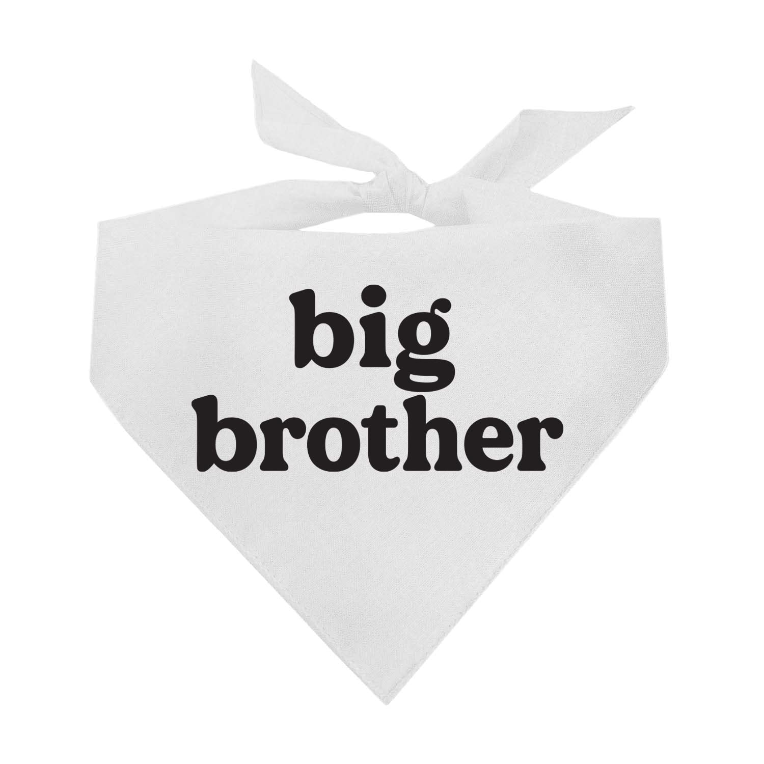 Big Brother Dog Bandana | 100% Unbleached Cotton Adjustable Triangle | Pregnancy Announecment | New Baby Matching Family | White