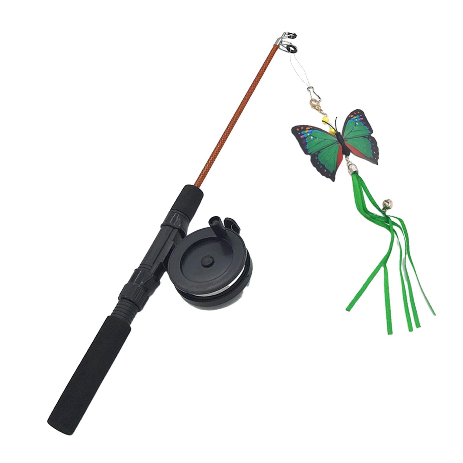 Bnf Cat Teaser Wand Toys Kitty Catching Kitten Toys Interactive Fishing Pole Green| Toys| Cat Supplies