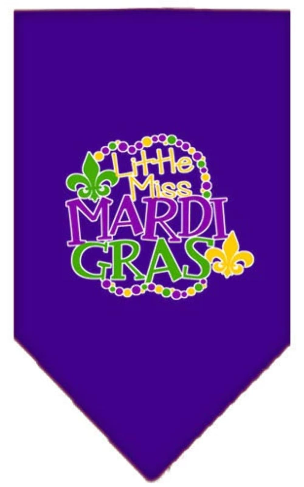 Mirage Pet Product Miss Mardi Gras Screen Print Mardi Gras Bandana Light Pink Large