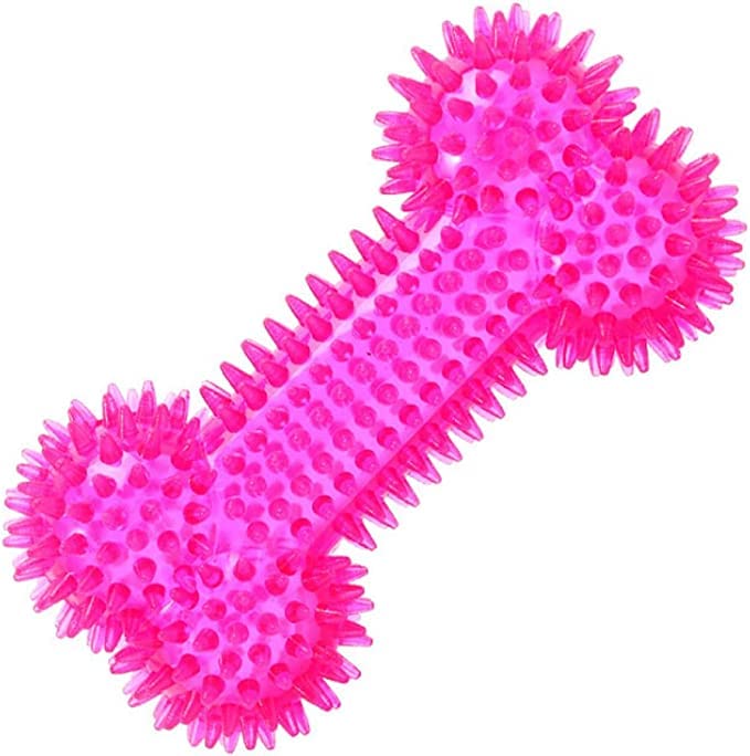 Pups&Pets Dog Squeaky Bone Chew Toy For Aggressive Chewers, Durable Dog Rubber Bone Toy | Teeth Cleaning And Training Chew Toys 