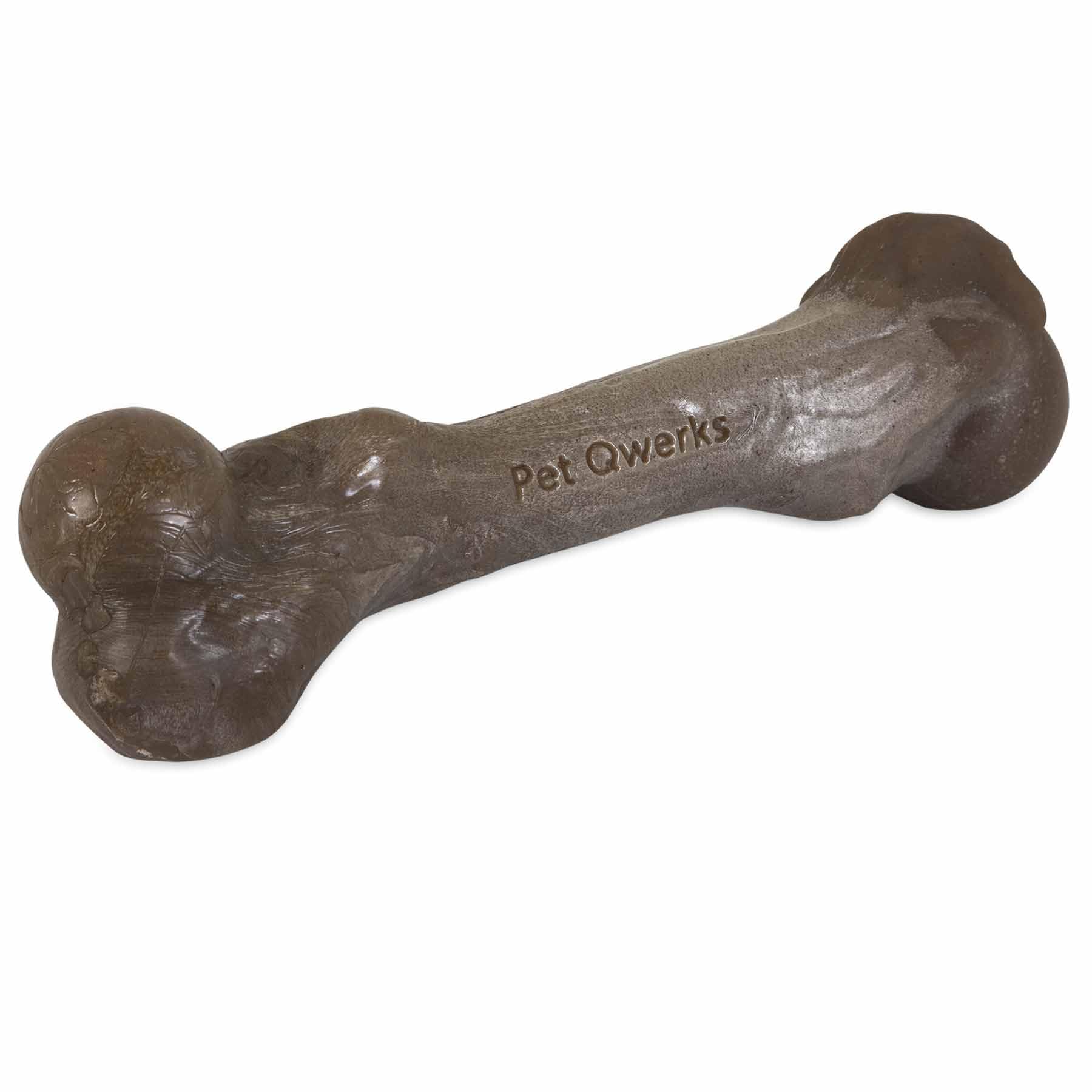 Pet Qwerks Zombie BarkBone - Nylon Dog Bone for Moderate Chewers - Bacon Flavor - 7.75, All Breed Sizes