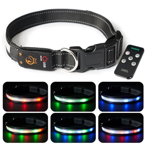 Led Dog Collar, Usb Rechargeable Light Up Dog Collar Lights, Light Up Glowing Waterproof With Remote Collars For Dogs