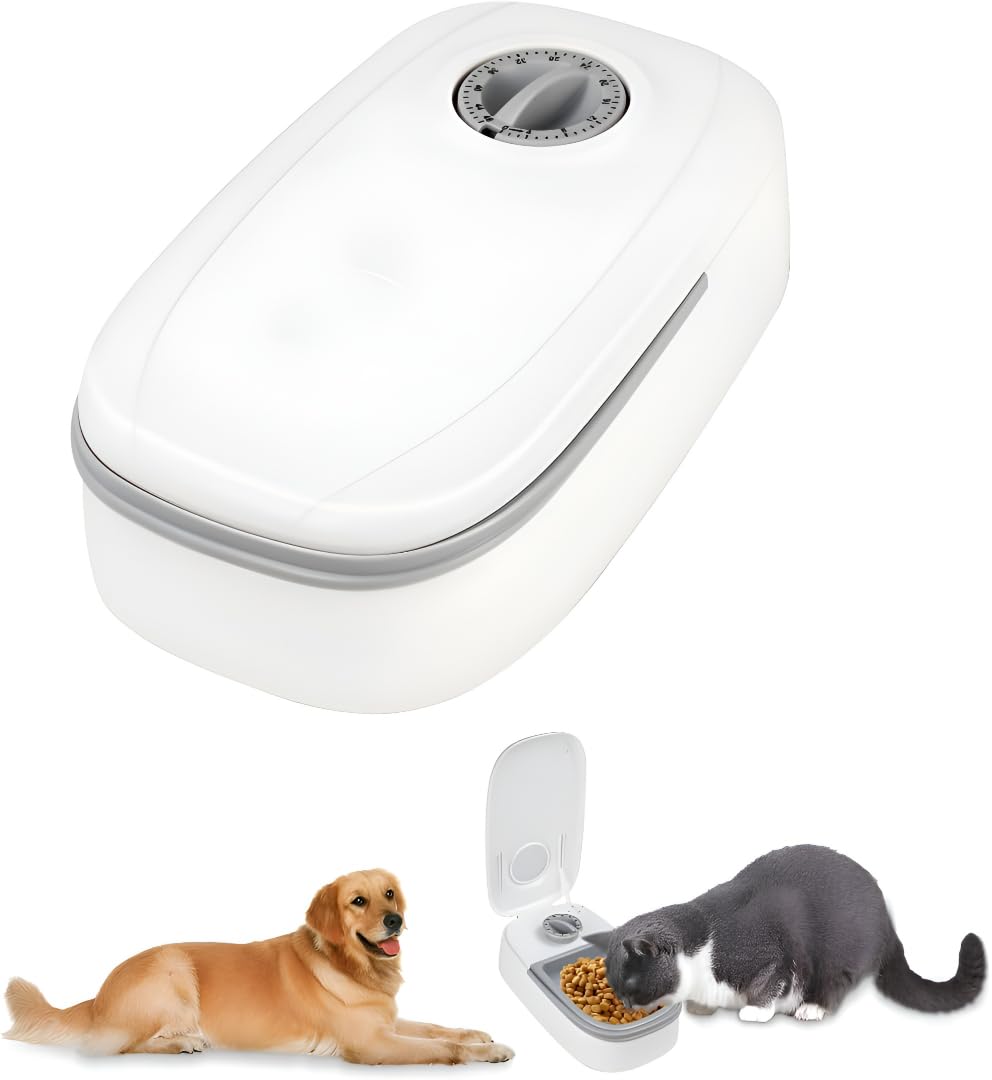 Jasyxo Programmable Automatic Pet Feeder, 124 Hour Timed Food Dispenser For Cats & Dogs, Portion Control Feeding Bowl, Fresh Fo