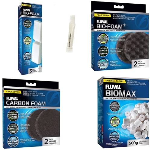 Inland Seas Fluval Fx4/Fx6 Canister Filter Semi Annual Maintenance Kit Bundle (5 Items)