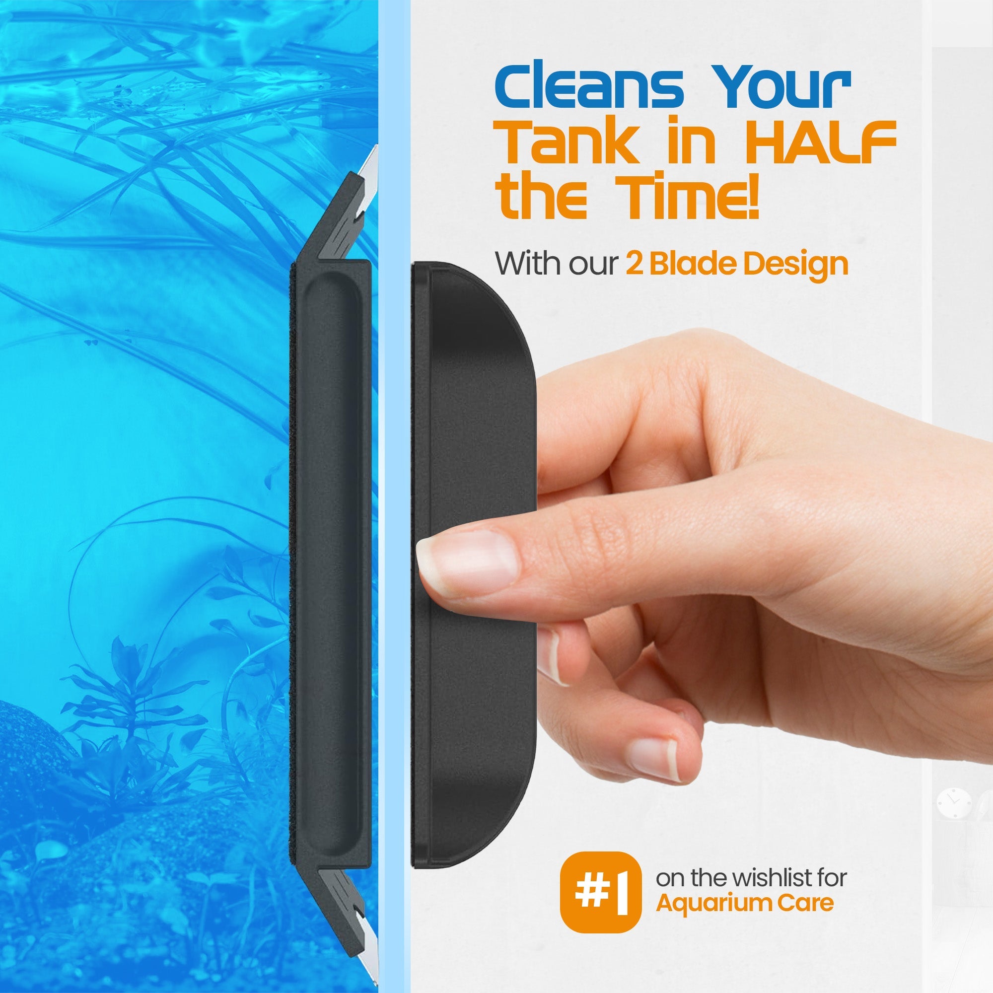 Flipper Edge 2 in 1 Floating Magnetic Aquarium Algae Cleaner (MAX)