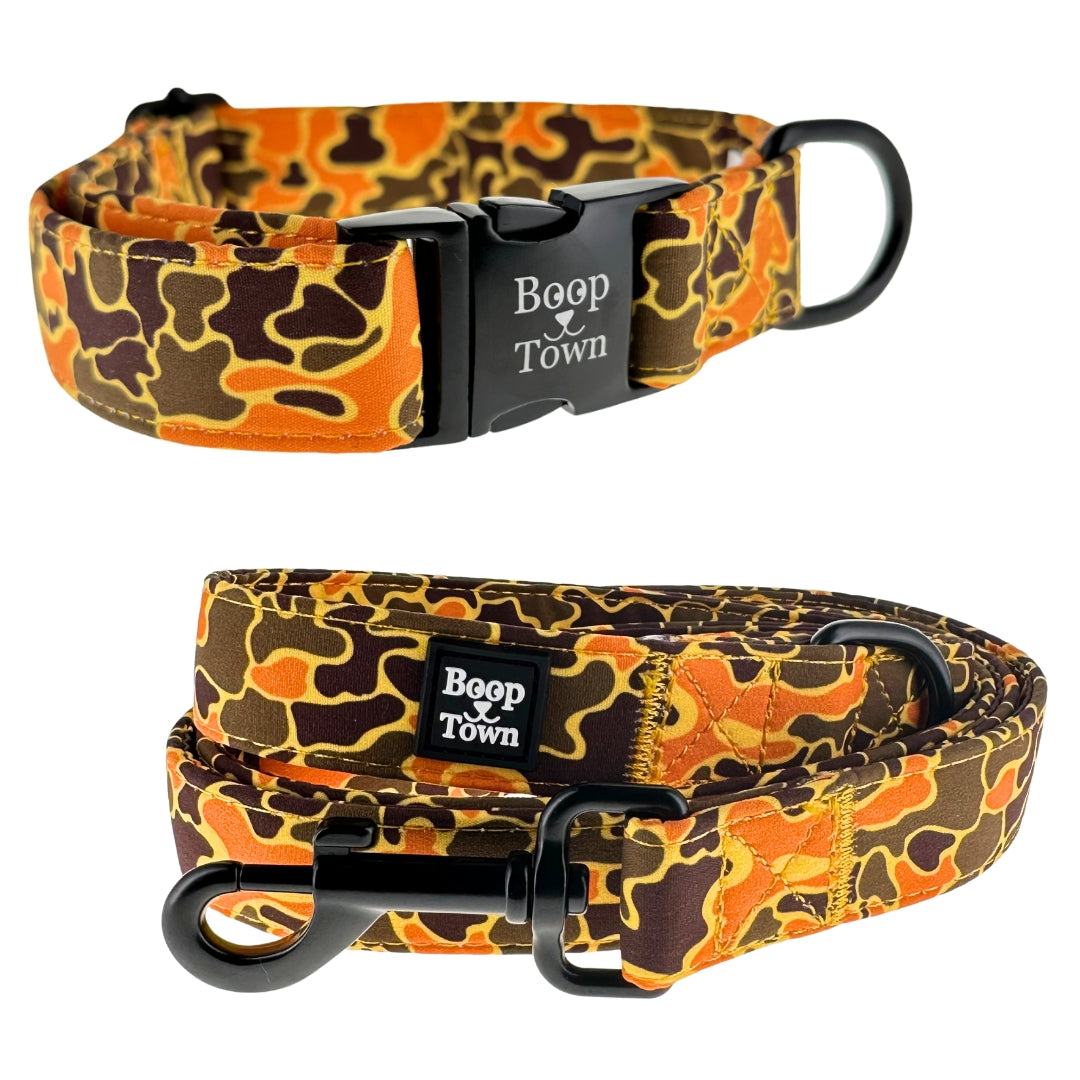 Boop Town Matching Collar and Leash Sets - Soft Cotton with Metal Buckle