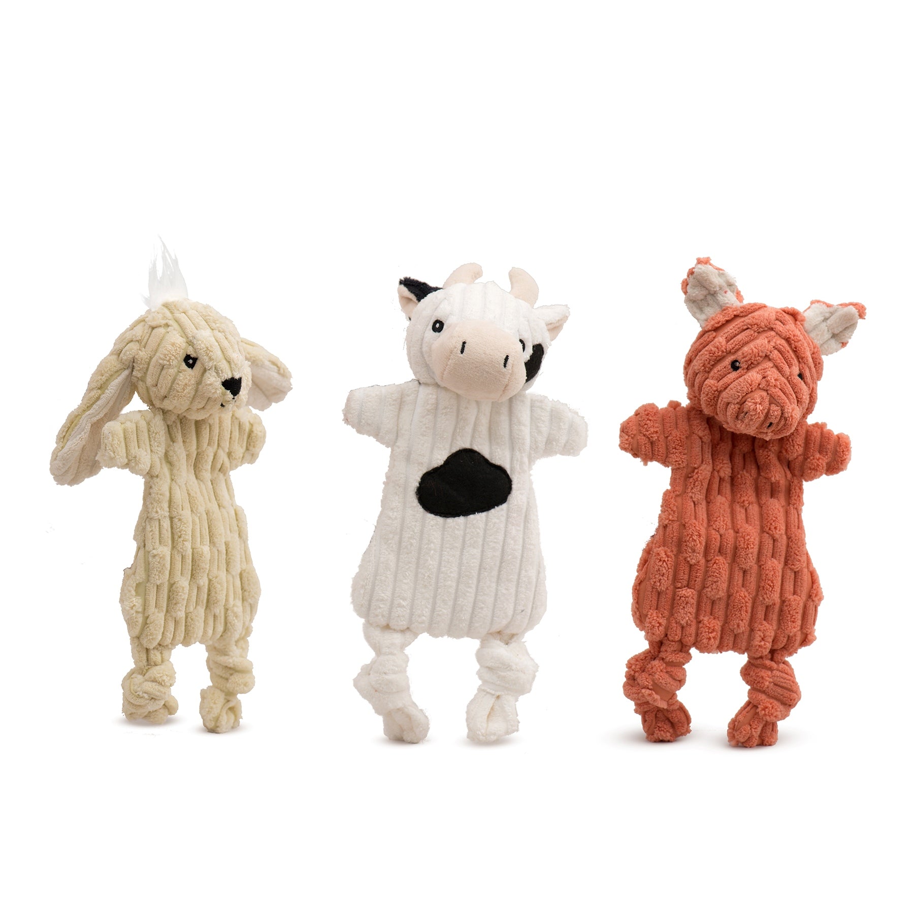 Barnyard HuggleFlatties Assorted Durable Plush Dog Toys (3pk)